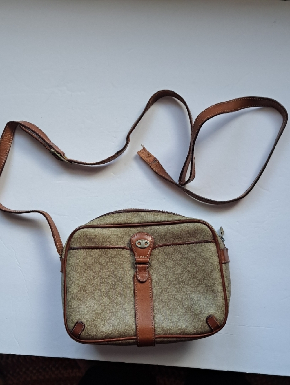 Vintage Celine Beige and Brown Crossbody Bag - Picture 6 of 12